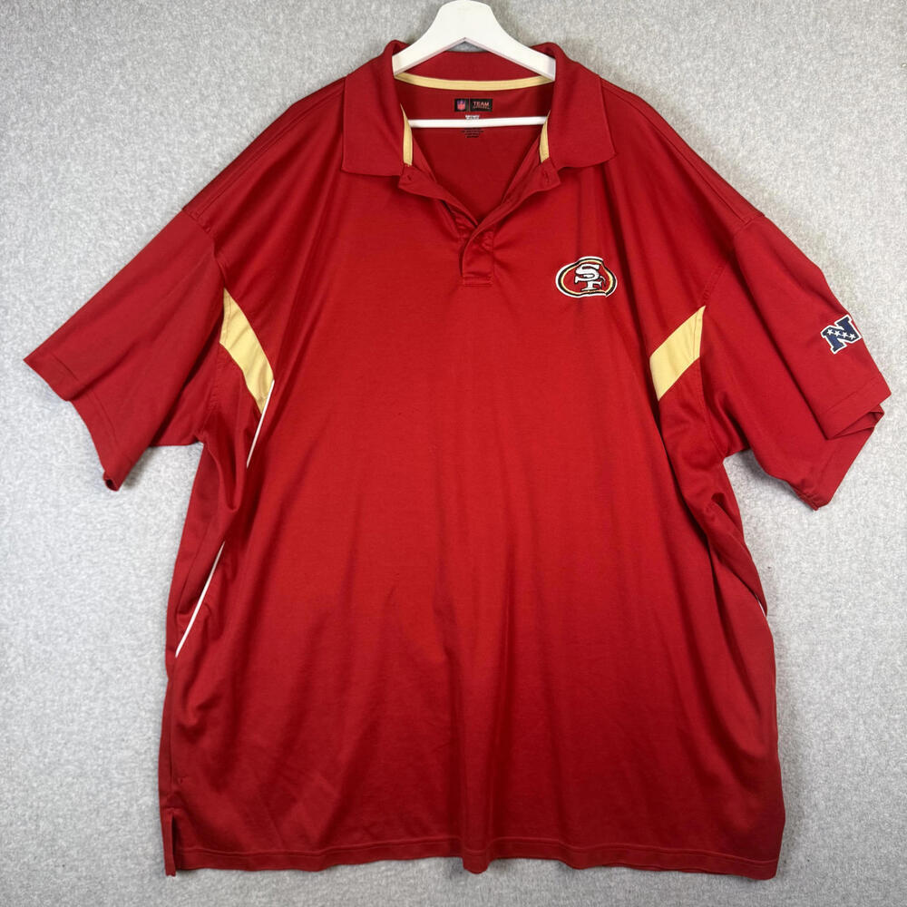 NFL Team Apparel Men's Size 4XL XXXXL Red San Francisco 49ers Polo Shirt